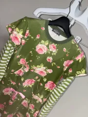 ウール・花柄・長袖・ONE PIECE