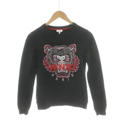 ケンゾー KENZO スウェット トレーナー 長袖 刺繍 ロゴ XS 黒 ブラック /AN56
