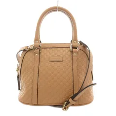 グッチ GUCCI マイクログッチシマ ハンドバッグ ショルダー 2WAY 斜め掛け ロゴ GG型押し レザー 449654 ベージュ /GV