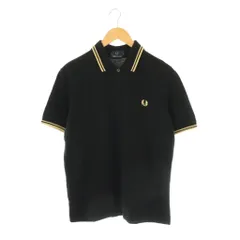 フレッドペリー FRED PERRY M12 ラインポロシャツ 半袖 コットン 40 M 黒 /NR ■OS