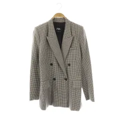 ザラ ZARA チェック テーラードジャケット XS ネイビー マルチカラー /ES ■OS