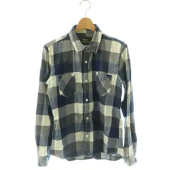 ロンハーマン ヴィンテージ  R.H.vintage チェックシャツ ブラウス 長袖 前開き コットン S 白 グレー 紺 /NR ■OS