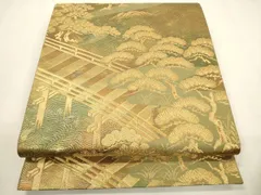 平和屋着物▼六通柄袋帯　龍凪のにしき　金糸　正絹　逸品　CABC3454akのサムネイル