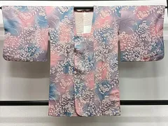 平和屋着物＃道行コート　草花文　暈し染め　正絹　逸品　CABD4446ua