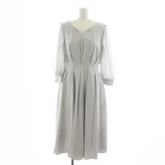 ジルバイジルスチュアート JILL by JILLSTUART ワンピース 長袖 ロング M グレー レース Vネック フレア /RR