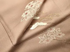 平和屋着物▼訪問着　駒刺繍　総刺繍　枝花松文　暈し染　金銀糸　正絹　逸品　DABC6219fe