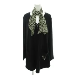 バレンザ VALENZA カットソー ラインストーン 長袖 Vネック ビジュー装飾 48 黒 ブラック /YJ ■GY61