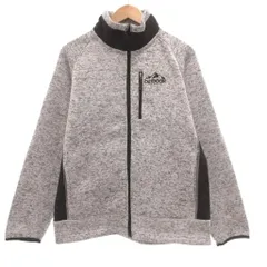 アウトドアプロダクツ OUTDOOR PRODUCTS 美品 フリースジャケット LL グレー 黒 ブラック 長袖 スタンドカラー 杢調 /TZ ■GY66