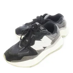 ニューバランス NEW BALANCE 57/40 スニーカー ローカット レースアップ スエード ロゴ 24.0 黒 ブラック M5740PSH /CK8 ■GY01のサムネイル
