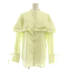 アナイ ANAYI コンパクトコットンラッフル ブラウス 36 黄緑 イエローグリーン /SS ■OS