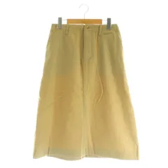 マーガレットハウエル MARGARET HOWELL ウールリネンカシミア ロングスカート 台形 ボタンフライ 2 ベージュ /MY ■OS