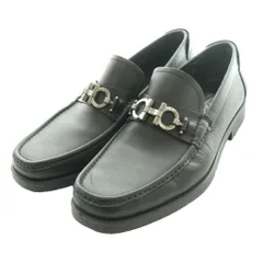 サルヴァトーレフェラガモ Salvatore Ferragamo ガンチーニ ローファー モカシン 7.5 黒 ブラック 671792 /SS ■OS