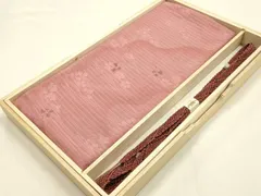 平和屋本店＊夏物　和装小物　帯締め・帯揚げセット　平組　レース組　舞花文　正絹　逸品　未使用　AABF9951ay