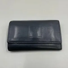 美品　Yves Saint Laurent イヴサンローラン　キーケース　5連　ロゴ型押し　レザー　黒　ブラック　y2k ヴィンテージ