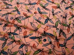 平和屋着物●上質な小紋　紅型　枝木の実　鬼しぼ縮緬　鈴乃屋扱い　正絹　逸品　CABD0374ut