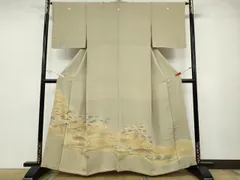 平和屋着物●千くさ染繍　色留袖　刺繍　道長松文　金彩　正絹　逸品　CABD0385ut
