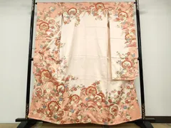 平和屋着物●十日町老舗ブランド　吉澤友禅　吾妻徳穂　振袖　駒刺繍　雪輪花蝶文　金彩　鈴乃屋扱い　正絹　逸品　CABD7214ut