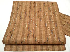 平和屋着物●九寸名古屋帯　もじり織　金通し地　正絹　逸品　CABD5887hy