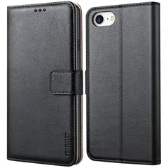 財布型ケース カード収納 高級PUレザー 手帳型スマホケース se2/iPhone8/iPhone7/iPhone6s/6 マグネット式 iPhone スタンド機能 iPhone iPhone 360度保護 se3/ 手帳型 耐衝撃 ケース SE （ブラック）