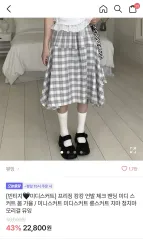 CHECK ミニスカート スカート ミディ丈