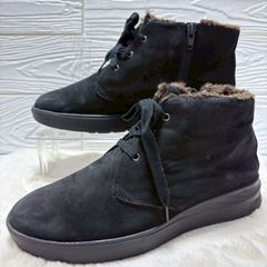 TOD'S トッズ ハラコレザー チャッカブーツ ミドルシューズ 黒 22cm
