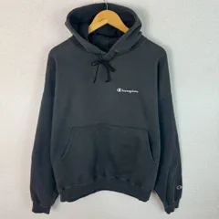 Champion チャンピオン スウェット パーカー ロゴ刺繍 ブラック XXLサイズ メンズ 古着 ストリート アメカジ