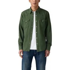 リーバイス メンズ トップス Tシャツ ボタンダウン Mens Levis Long Sleeve Classic Western Button Down Green グリーン