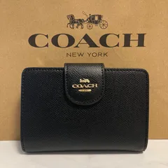 新品　COACH 長財布　コーチ　二つ折り財布　レディース メンズ ブラック