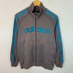 adidas アディダス トラックジャケット スウェット　フルジップ グレー J Lサイズ メンズ 古着 スポーツMIX ストリート