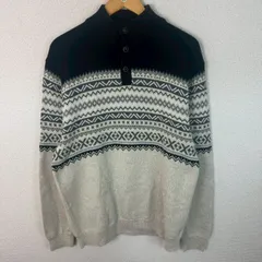90s CHAPS チャップス 総柄ニット セーター Lサイズ メンズ 古着 レトロ アメカジ