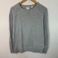 LEVI'S リーバイス コットンニット 無地 ライトグレー Sサイズ メンズ 古着 シンプル アメカジ ストリート