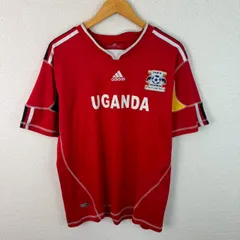 adidas アディダス ゲームシャツ ロゴ刺繍 レッド XLサイズ メンズ 古着 スポーツMIX ストリート