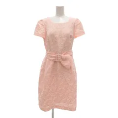 エムズグレイシー M'S GRACY フレアワンピース 40 ピンク 花柄 ひざ丈 半袖 ベルト /NU ■GY61