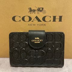 新品 COACH 長財布 コーチ 二つ折り財布 レディース メンズ ブラック
