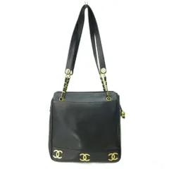 シャネル CHANEL トリプル ココマーク ワンショルダーバッグ チェーントート キャビアスキン レザー 29134 黒 ブラック 1029 STK ☆AA★