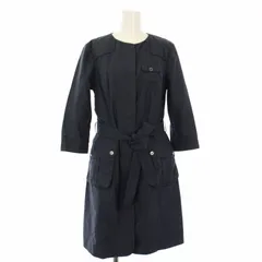 アクアスキュータム AQUASCUTUM スプリングコート ノーカラーコート L 紺 BKHDS00 /TK ☆AA★