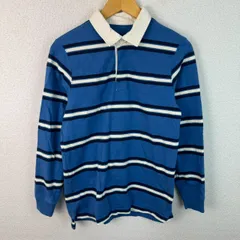 L.L.Bean 長袖ポロシャツ ボーダー ブルー メンズ 古着 ストリート アメカジ スポーツMIX