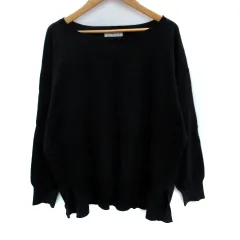 オペークドットクリップ OPAQUE.CLIP ニット カットソー 長袖 ラウンドネック L 黒 ブラック /SM2