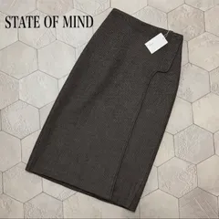 STATE OF MIND 千鳥柄タイトスカート S グレープレイド ミモレ丈 美シルエット バックゴム 通勤 きれいめ 上品