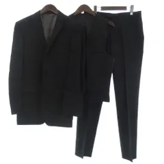 バーバリーブラックレーベル BURBERRY BLACK LABEL スーツ セットアップ 3ピース ジャケット パンツ スラックス ベスト ストライプ 40R 黒 ブラック