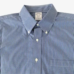 【17 1/2-35】Brooks Brothers(ブルックスブラザーズ) ノンアイロン ボタンダウンシャツ チェック Regent Fit スーピマ96%×ライクラ4% ストレッチ マレーシア製 メンズXL相当