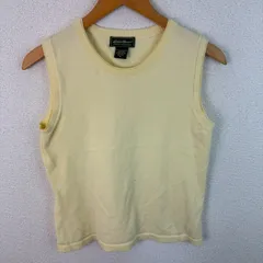 Eddie Bauer エディーバウアー ニットベスト 無地 イエロー Mサイズ レディース 古着 シンプル アメカジ