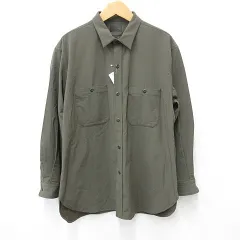 シャツ カジュアルシャツ 長袖 大きいサイズ カーキ 3L