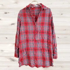 A1161 ナラカミーチェ NARACAMICIE 長袖シャツ赤 チェック 総柄 レギュラーカラー