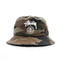 stussy カモフラ バケットハット L/XL カーキ コットン 刺繍 シャネルロゴ