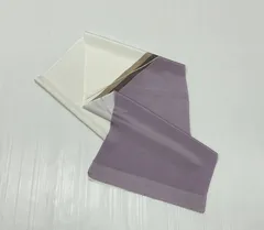 帯揚/美品/紫×白/刺繍/10135