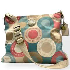 美品　COACH コーチ　オプアート　ショルダーバッグ　マルチカラー　斜め掛け