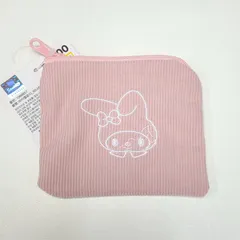 ​【韓国限定】マイメロディ 刺繍デザイン ミニポーチ（くすみピンク）