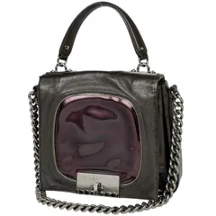 セリーヌ CELINE ロゴ チェーン ショルダーバッグ 2WAY ハンドバッグ ショルダーバッグ レザー ブラウン レディース 【中古】