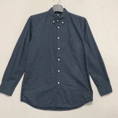 ユニクロ ネイビー ドット シャツ メンズ100 ㅡ0821